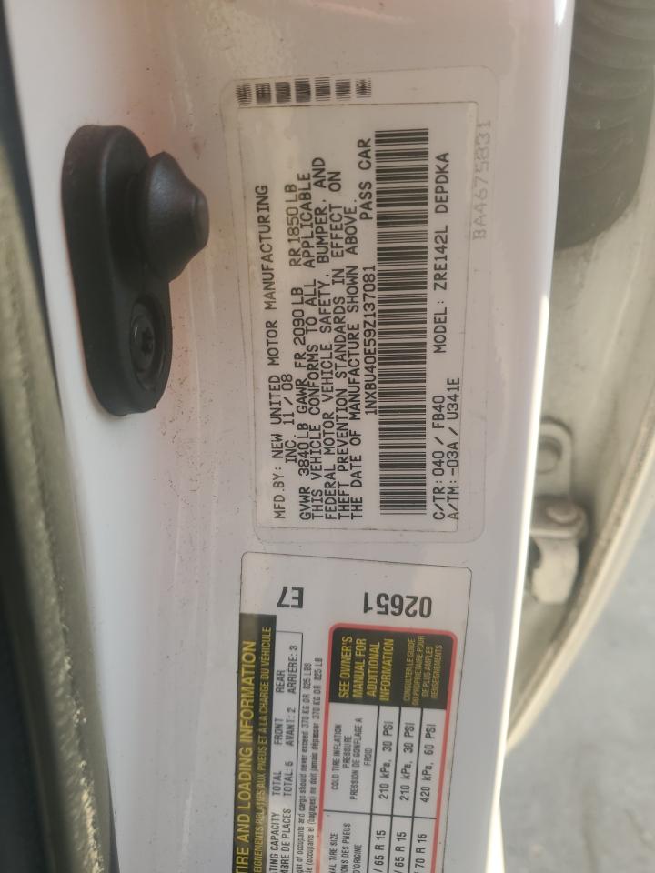 1NXBU40E59Z137081 2009 Toyota Corolla Base