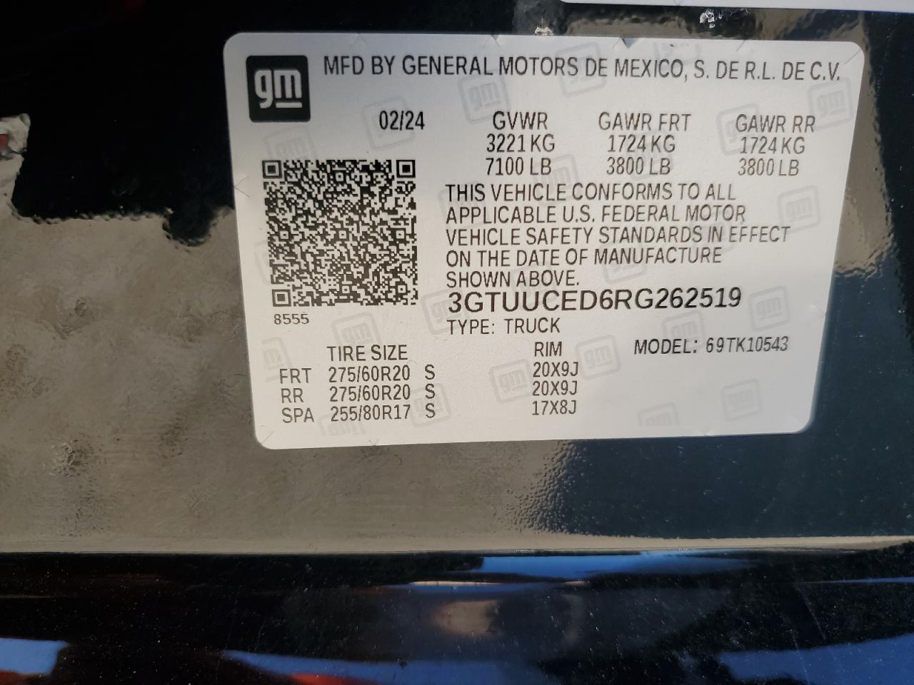 3GTUUCED6RG262519 2024 GMC Sierra K1500 Elevation