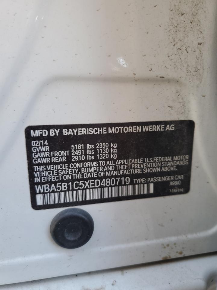 2014 BMW 535 I VIN: WBA5B1C5XED480719 Lot: 72618134