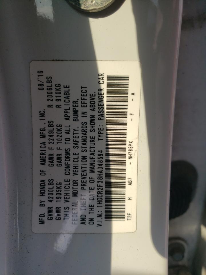 1HGCR2F38HA048594 2017 Honda Accord Lx