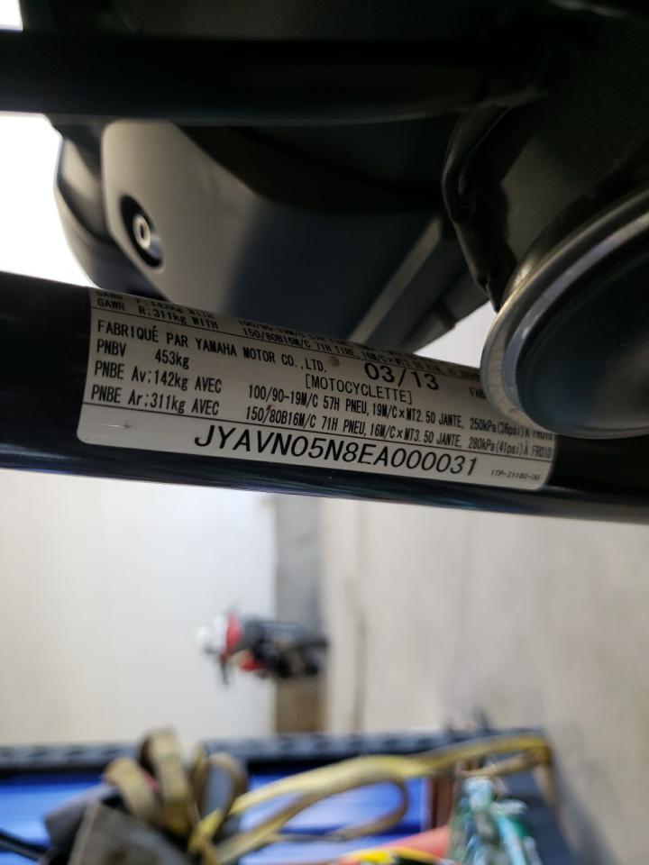 2014 Yamaha Xvs950 Cu VIN: JYAVN05N8EA000031 Lot: 70036874