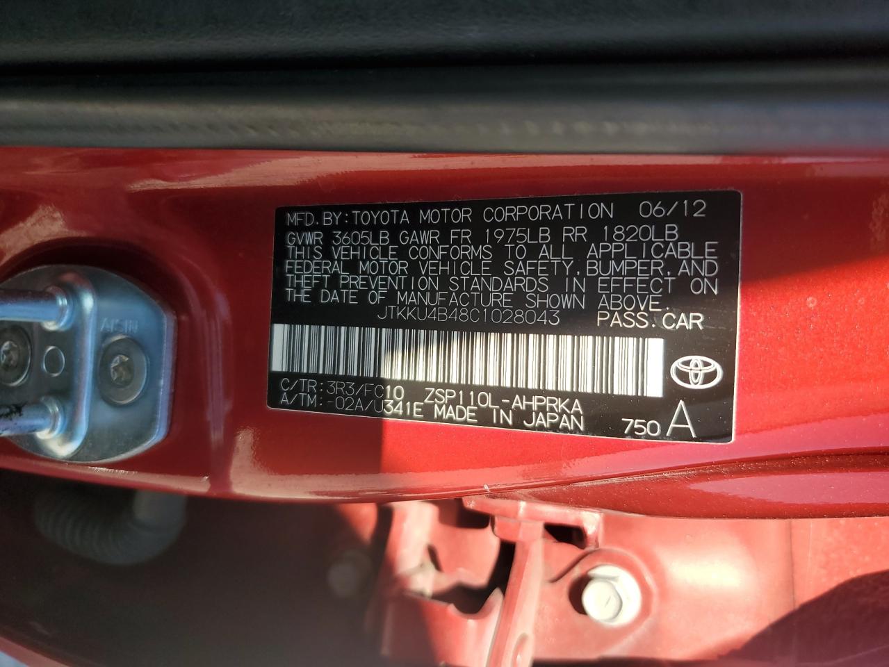 JTKKU4B48C1028043 2012 Toyota Scion Xd