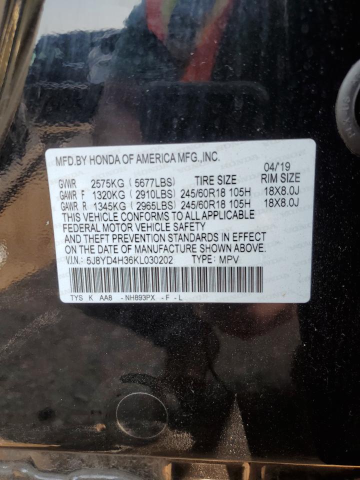 5J8YD4H36KL030202 2019 Acura Mdx