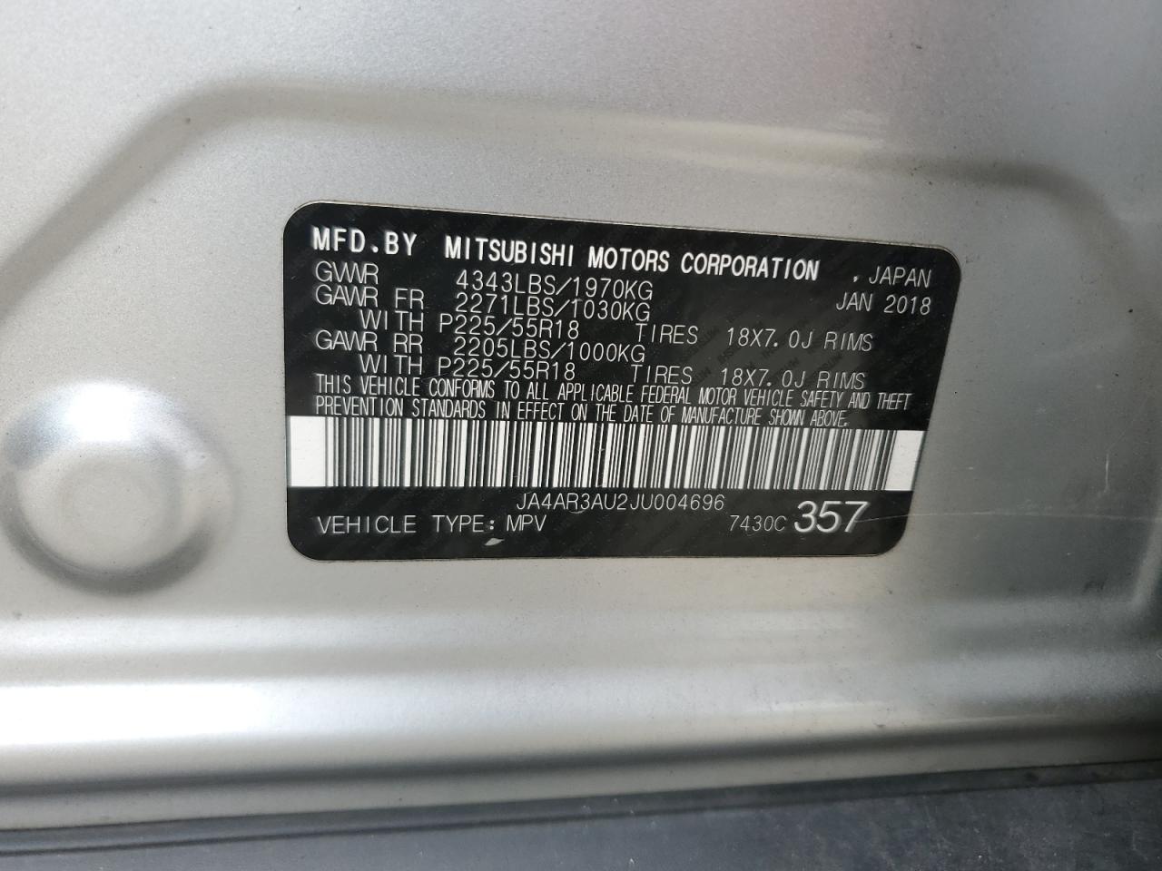 JA4AR3AU2JU004696 2018 MITSUBISHI OUTLANDER - Image 13