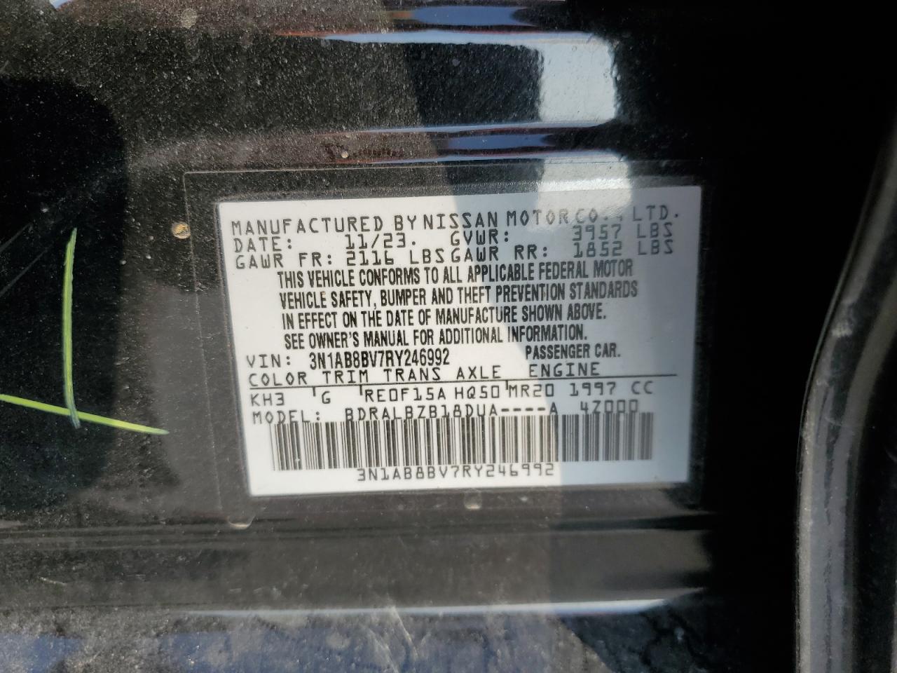 3N1AB8BV7RY246992 2024 Nissan Sentra S