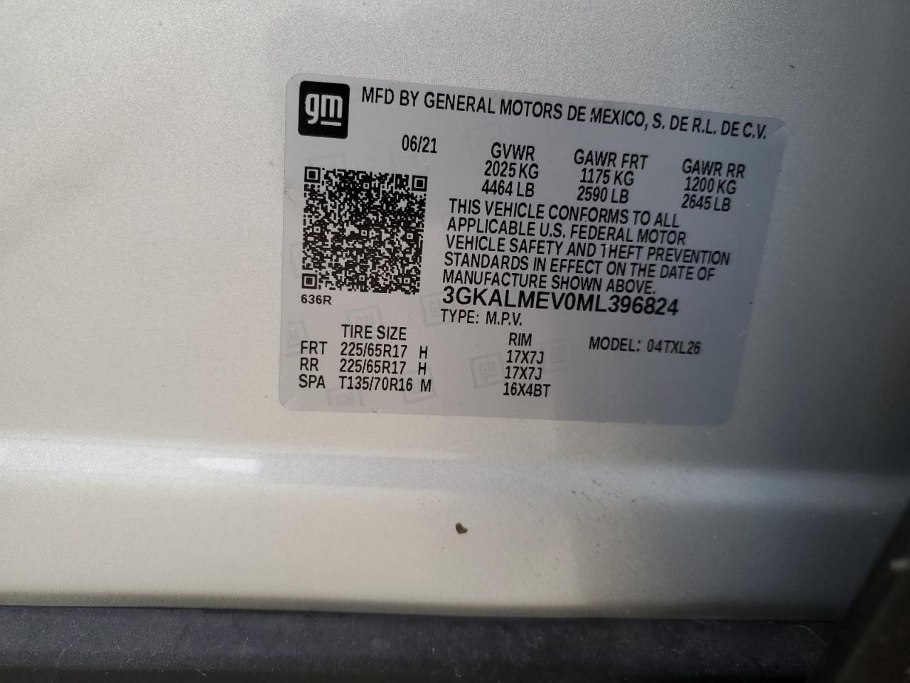 3GKALMEV0ML396824 2021 GMC Terrain Sle