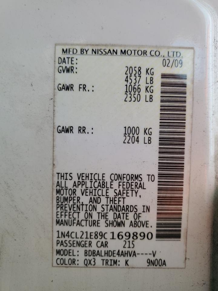 1N4CL21E89C169890 2009 Nissan Altima Hybrid