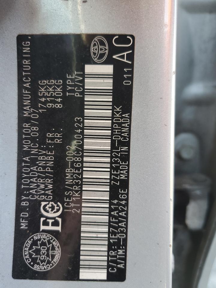 2T1KR32E68C700423 2008 Toyota Corolla Matrix Xr