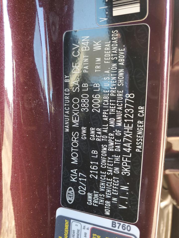 2017 Kia Forte Lx VIN: 3KPFL4A7XHE123778 Lot: 73037264