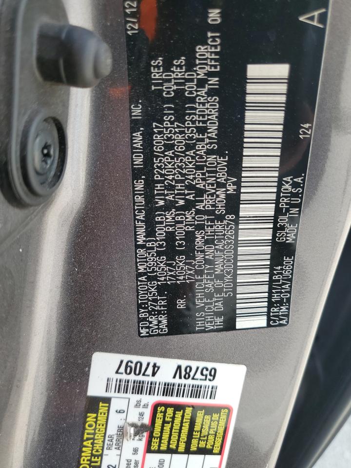 5TDYK3DC0DS326578 2013 Toyota Sienna Xle