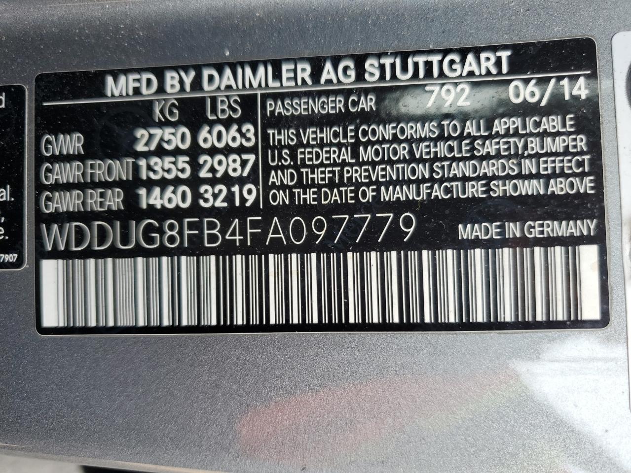 WDDUG8FB4FA097779 2015 Mercedes-Benz S 550 4Matic