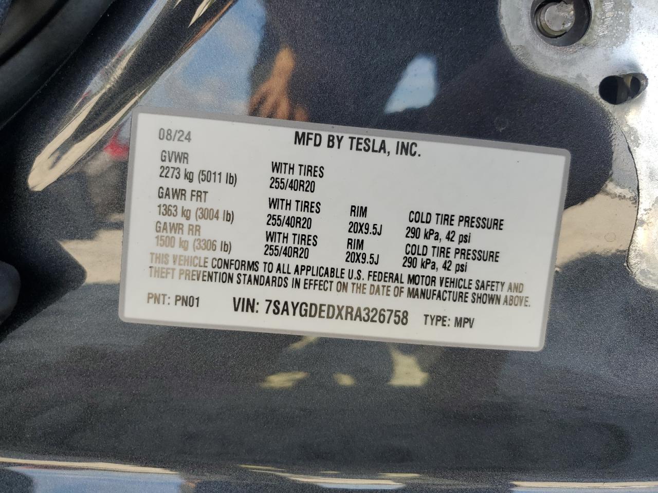 7SAYGDEDXRA326758 2024 Tesla Model Y