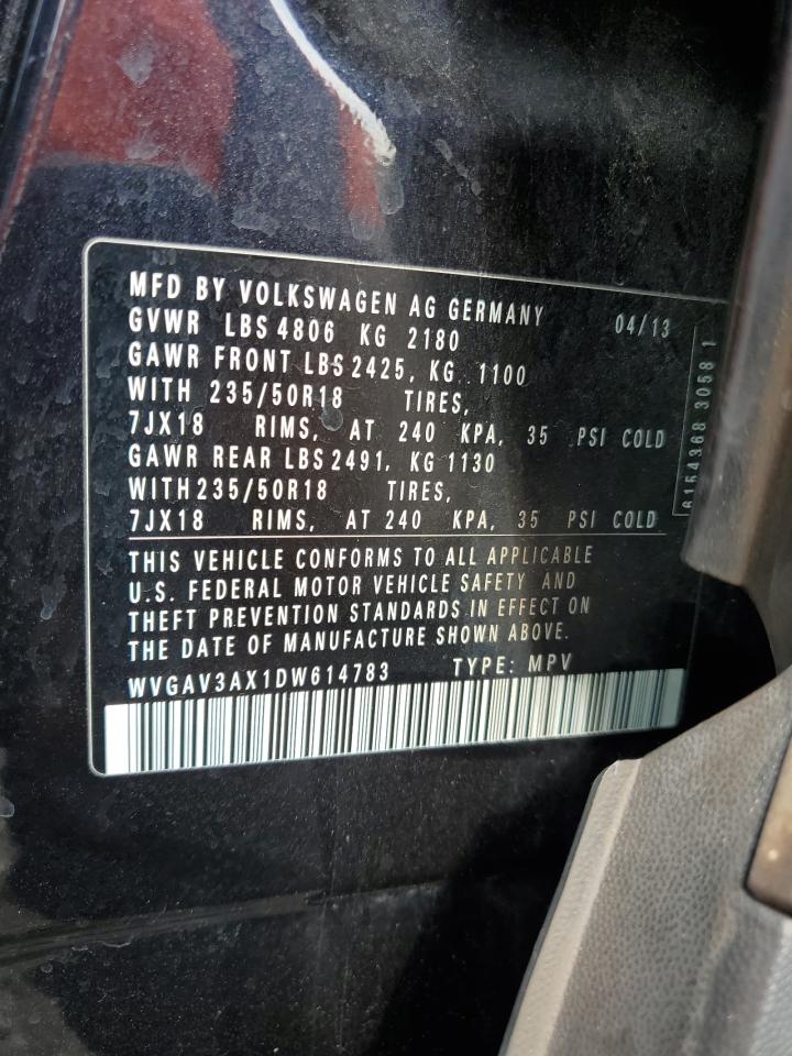 WVGAV3AX1DW614783 2013 Volkswagen Tiguan S