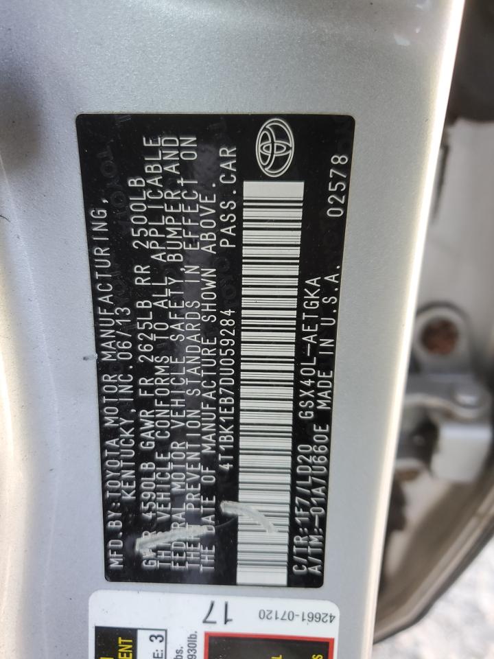 4T1BK1EB7DU059284 2013 Toyota Avalon Base