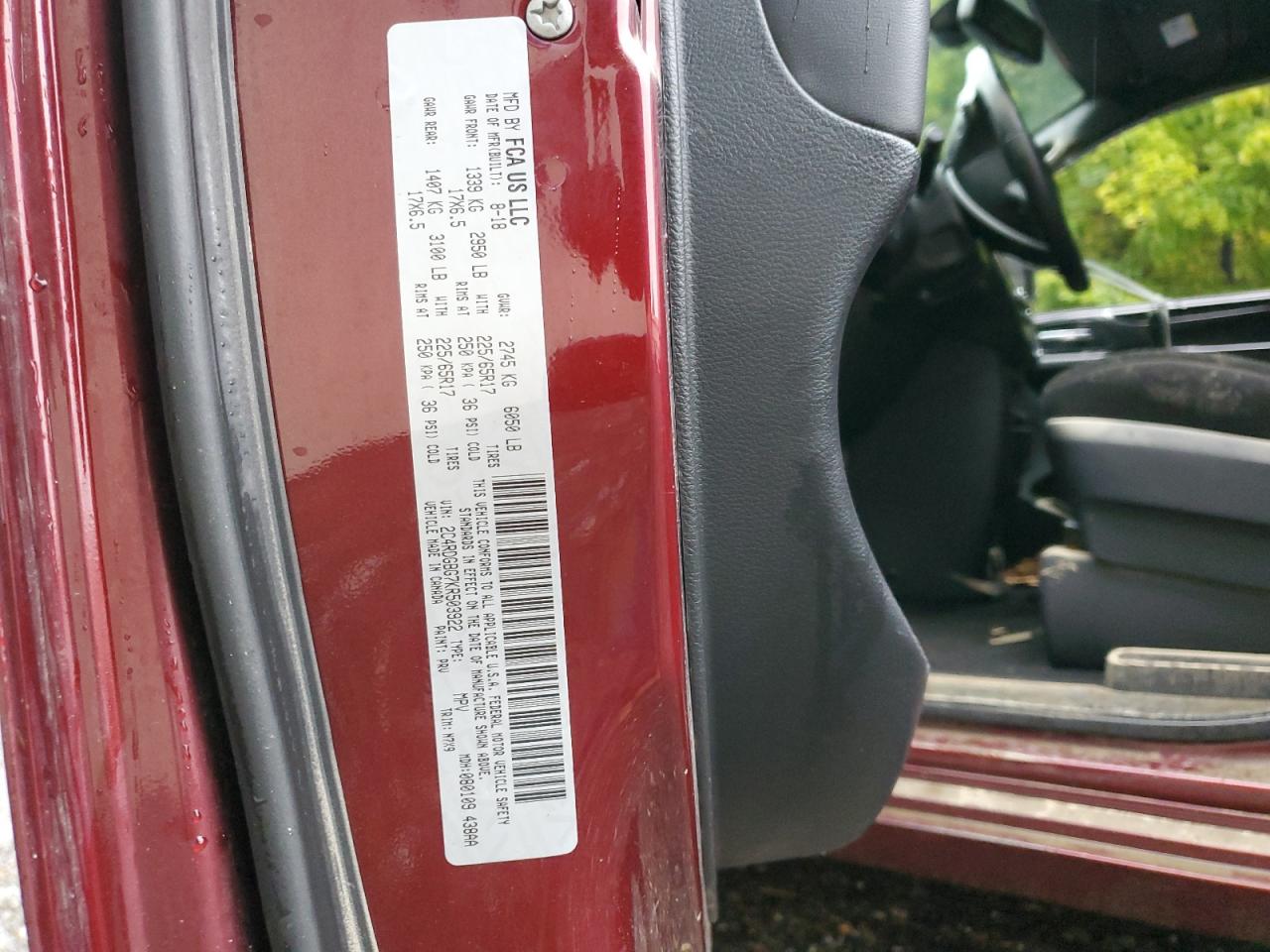 2019 Dodge Grand Caravan Se VIN: 2C4RDGBG7KR503922 Lot: 72432924