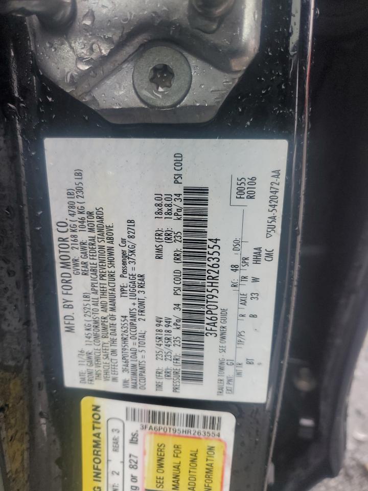 3FA6P0T95HR263554 2017 Ford Fusion Se