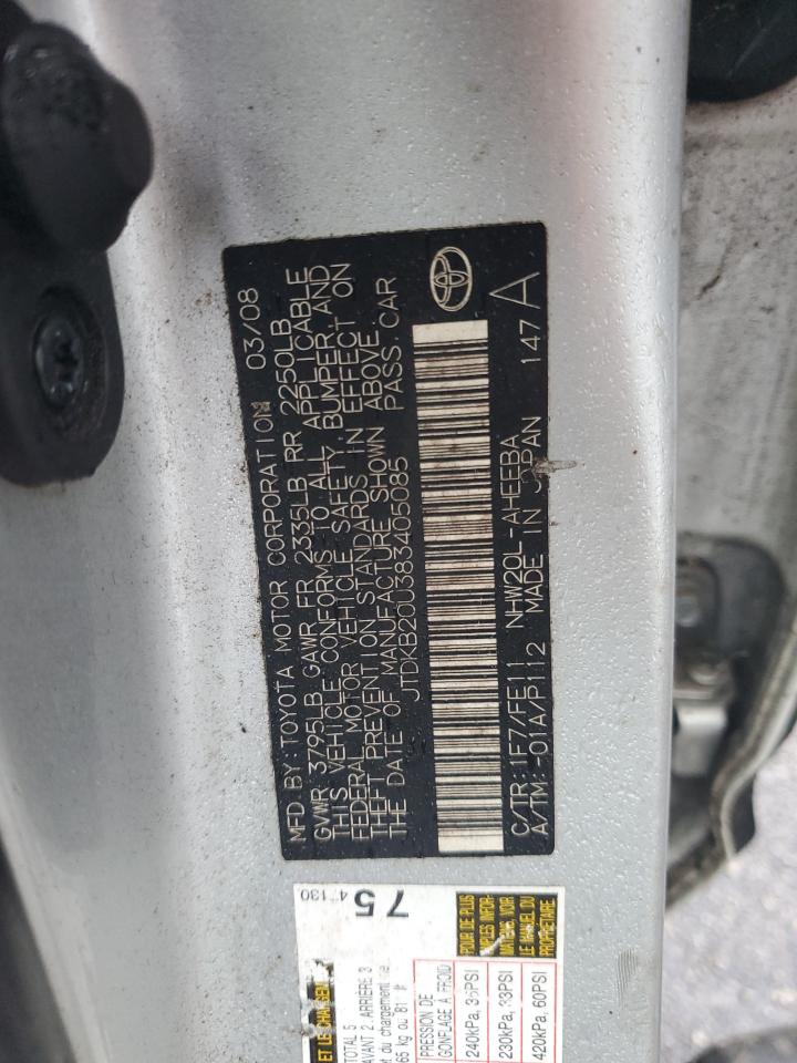 JTDKB20U383405085 2008 Toyota Prius