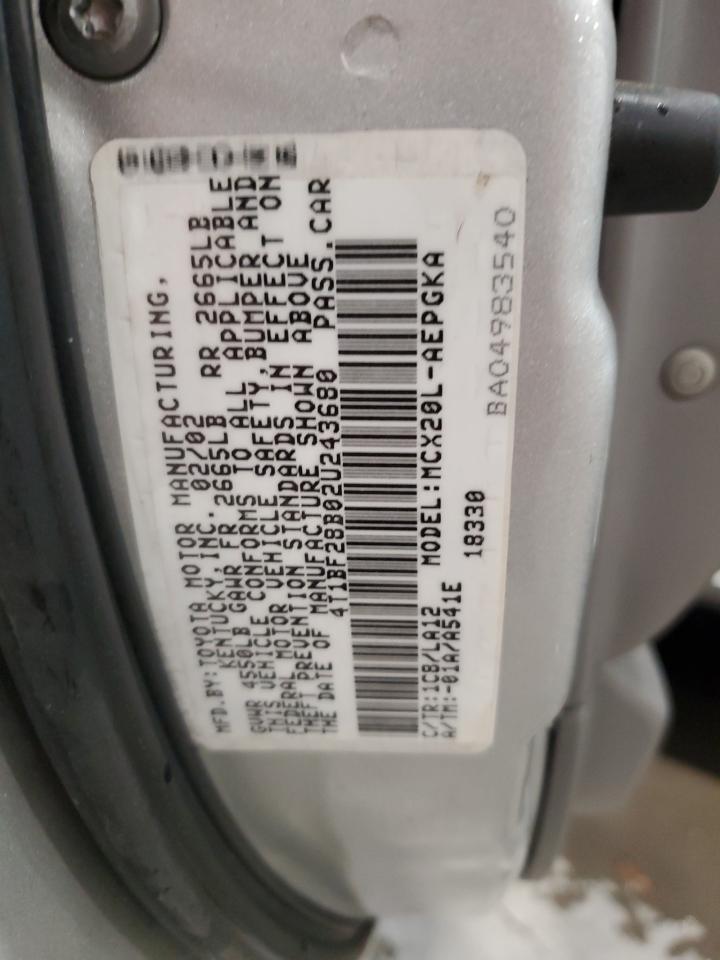 2002 Toyota Avalon Xl VIN: 4T1BF28B02U243680 Lot: 71627864