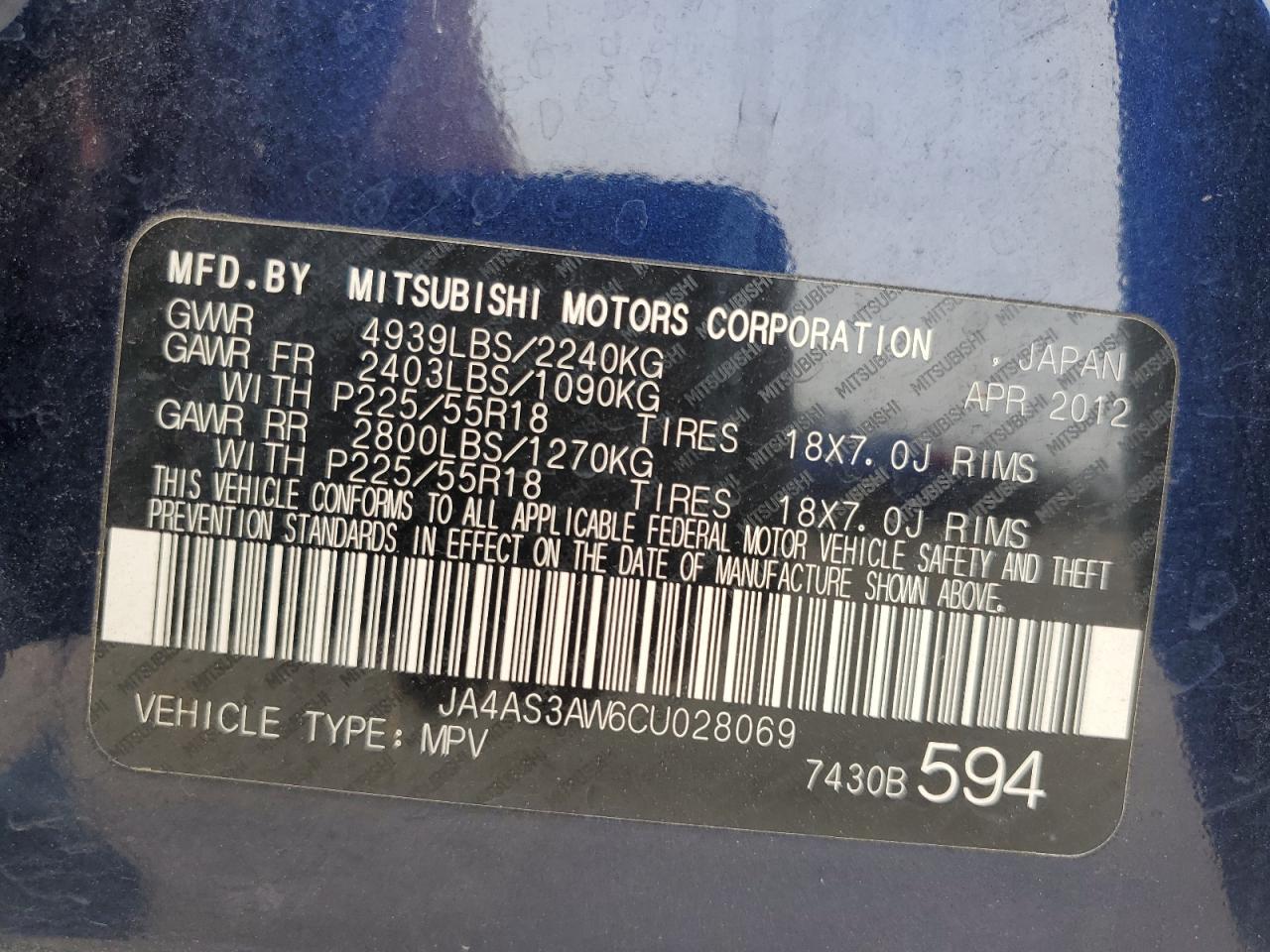 JA4AS3AW6CU028069 2012 Mitsubishi Outlander Se