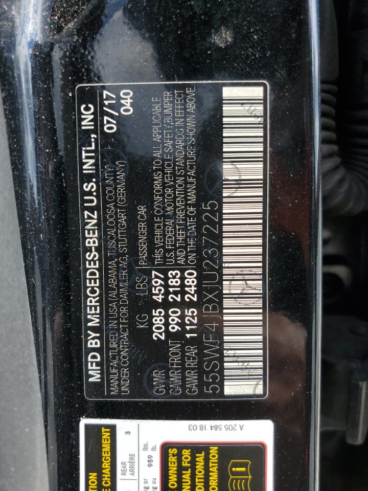 55SWF4JBXJU237225 2018 MERCEDES-BENZ C CLASS - Image 12