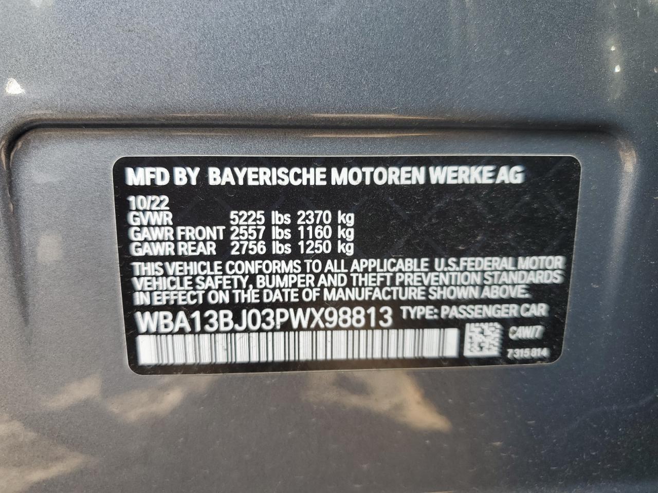 WBA13BJ03PWX98813 2023 BMW 530 Xi