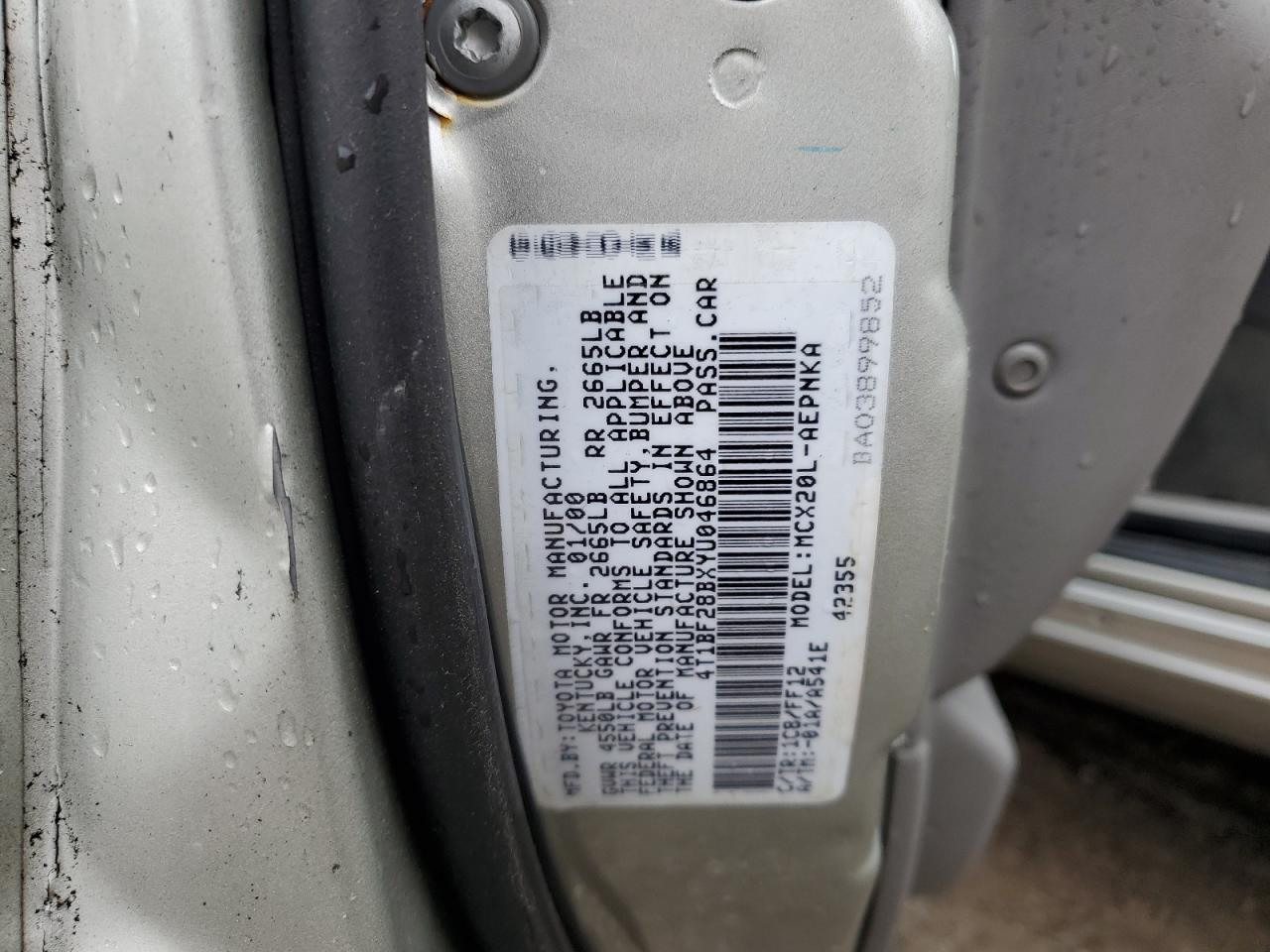 4T1BF28BXYU046864 2000 Toyota Avalon Xl