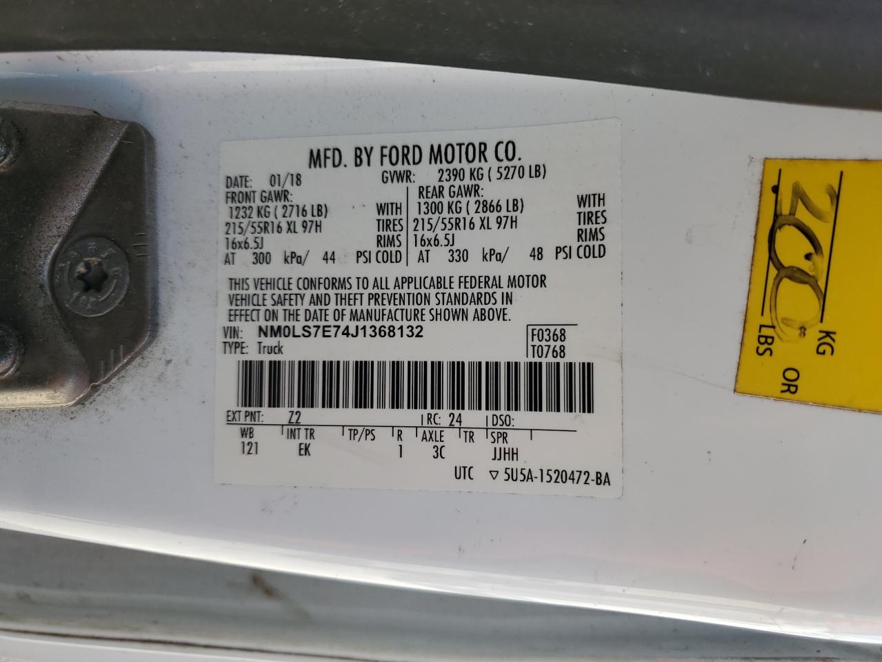 NM0LS7E74J1368132 2018 Ford Transit Connect Xl