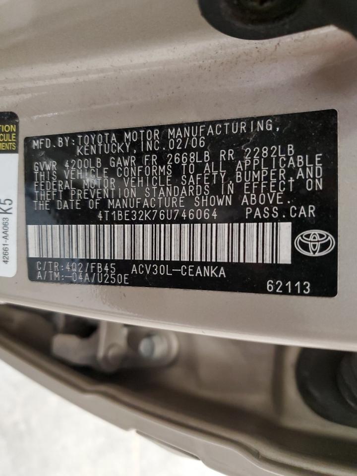 4T1BE32K76U746064 2006 Toyota Camry Le