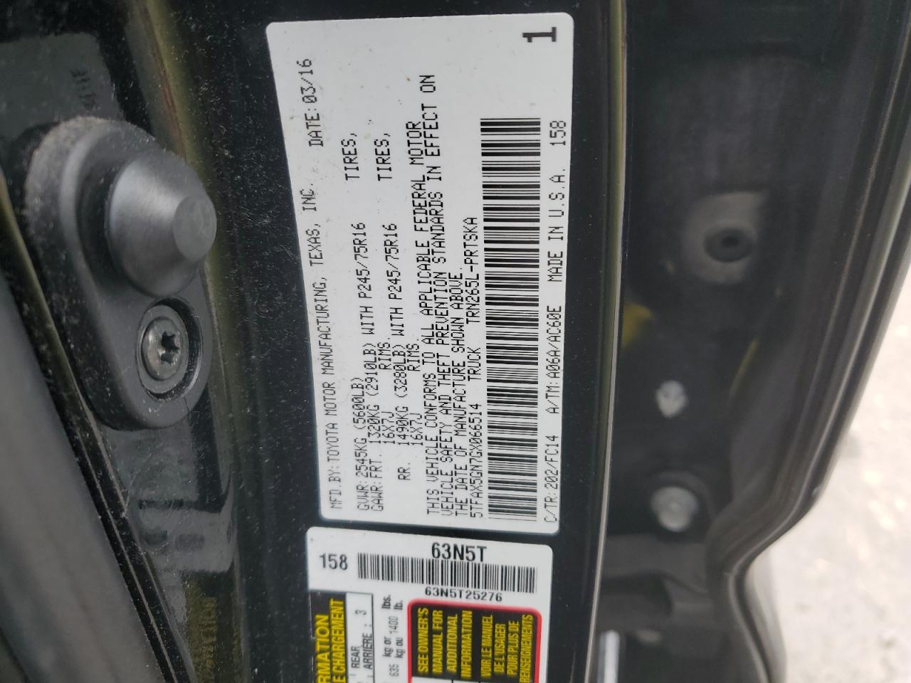 5TFAX5GN7GX066514 2016 Toyota Tacoma Double Cab