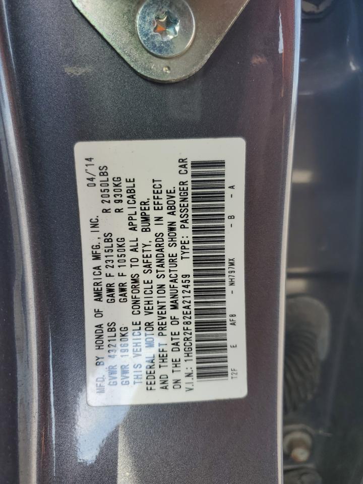 1HGCR2F82EA212459 2014 Honda Accord Exl