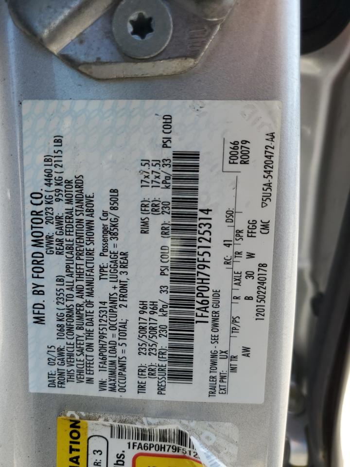 1FA6P0H79F5125314 2015 Ford Fusion Se