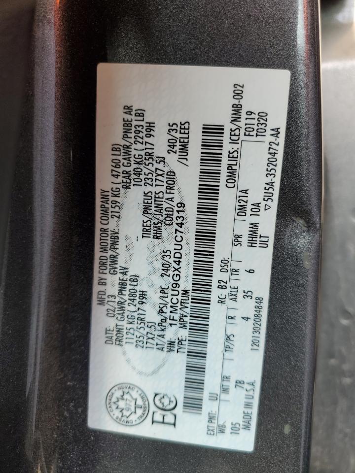 1FMCU9GX4DUC74319 2013 Ford Escape Se