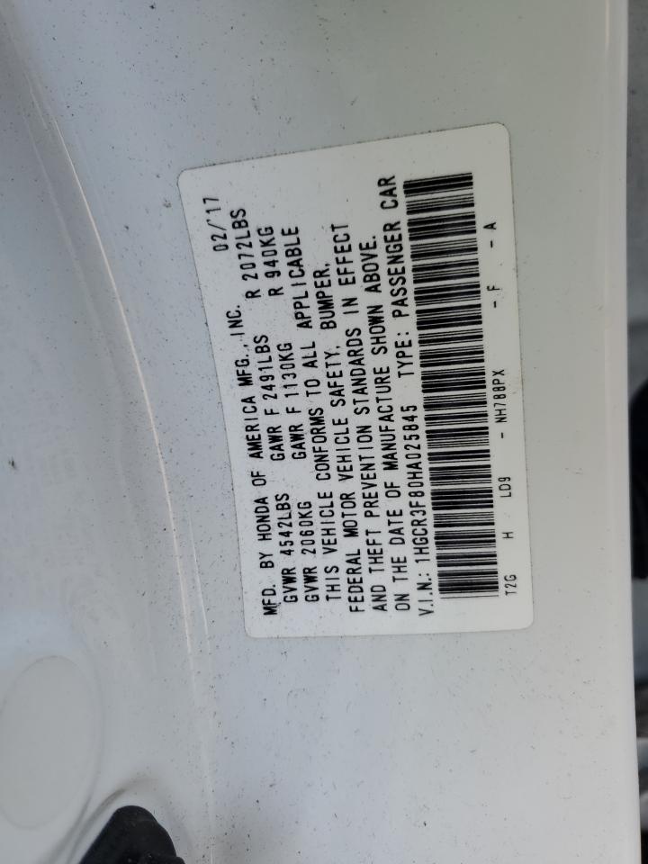 1HGCR3F80HA025845 2017 Honda Accord Exl