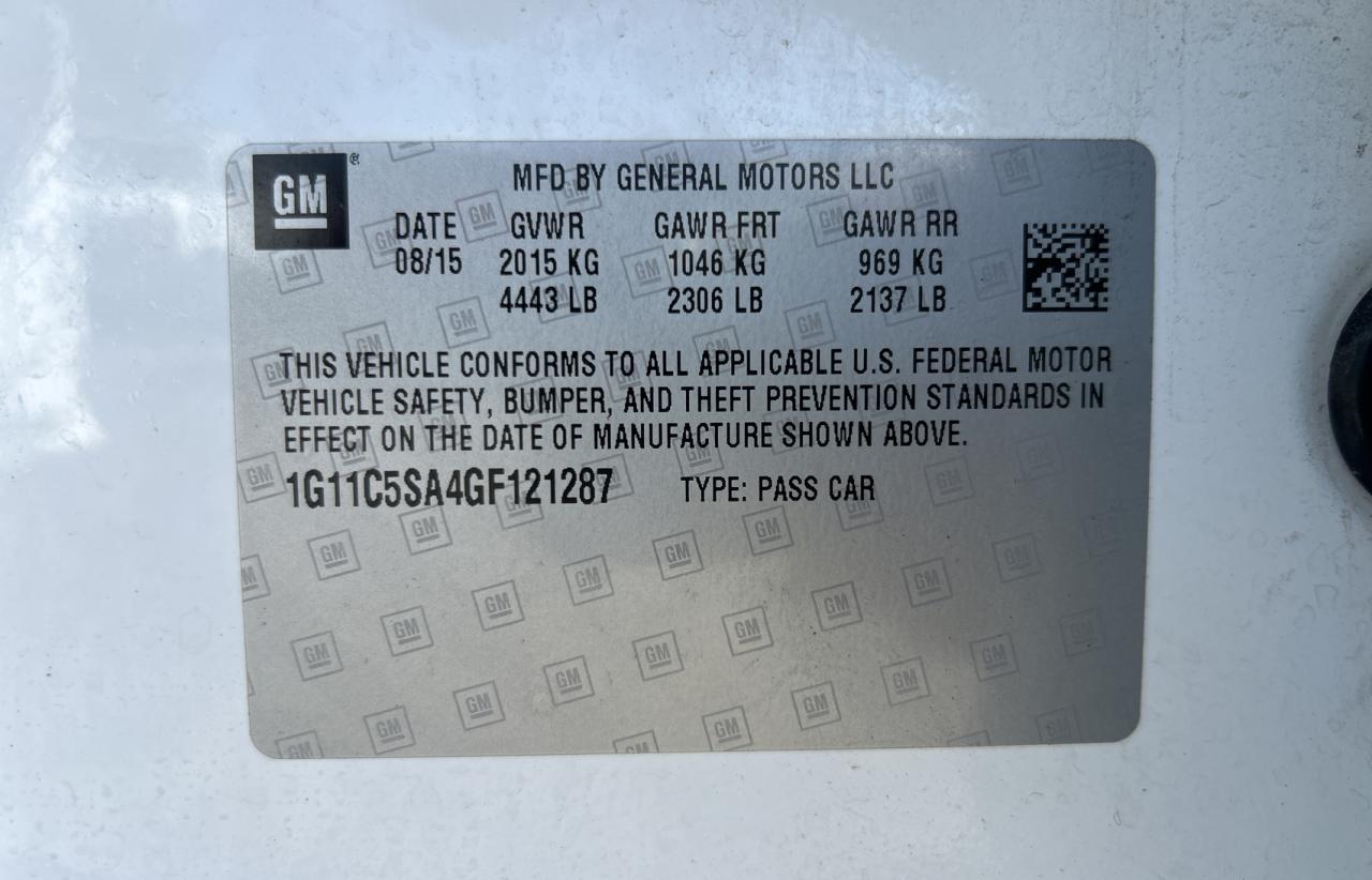 1G11C5SA4GF121287 2016 CHEVROLET MALIBU - Image 10