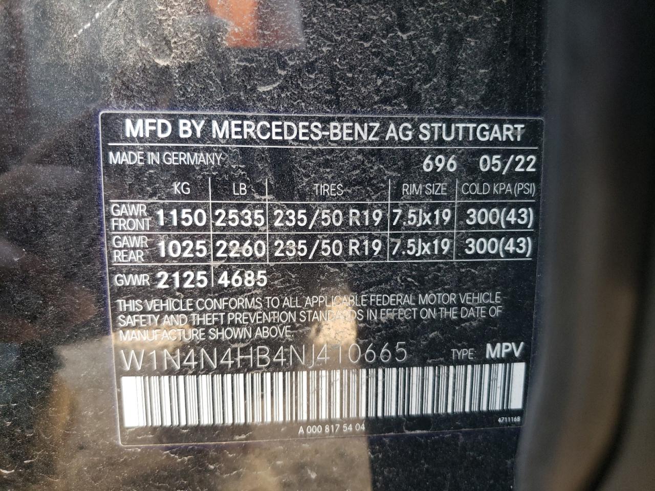 W1N4N4HB4NJ410665 2022 Mercedes-Benz Gla 250 4Matic