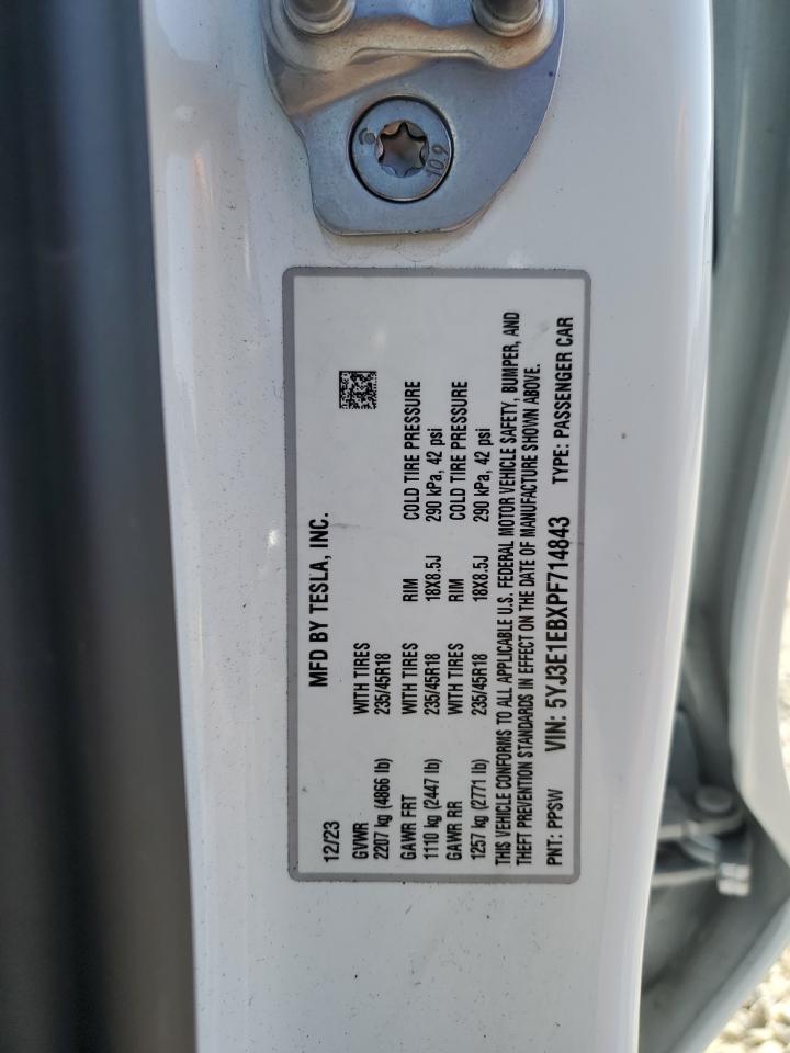 5YJ3E1EBXPF714843 2023 Tesla Model 3