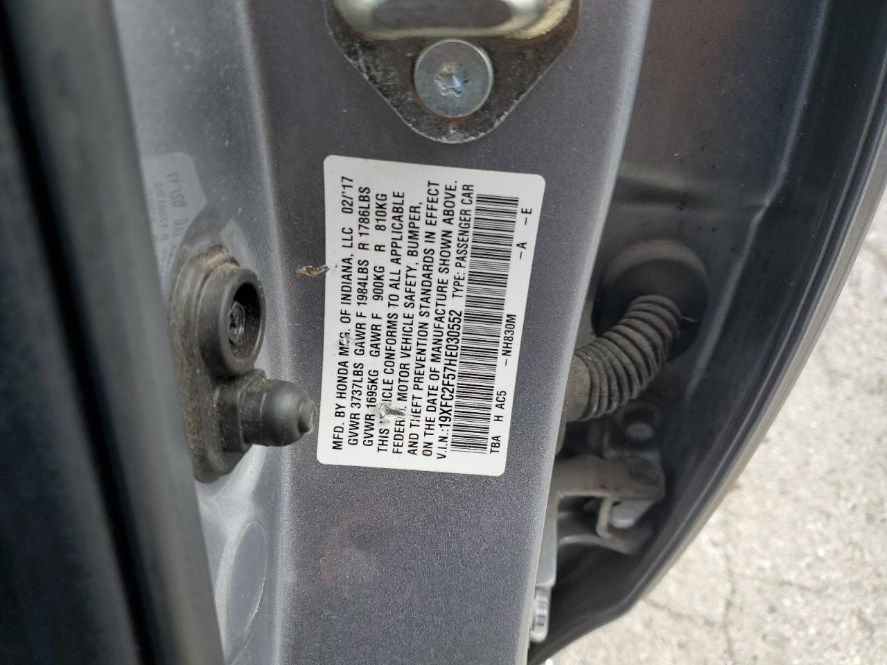 19XFC2F57HE030552 2017 Honda Civic Lx 19XFC2F57HE030552 2017 Honda Civic Lx