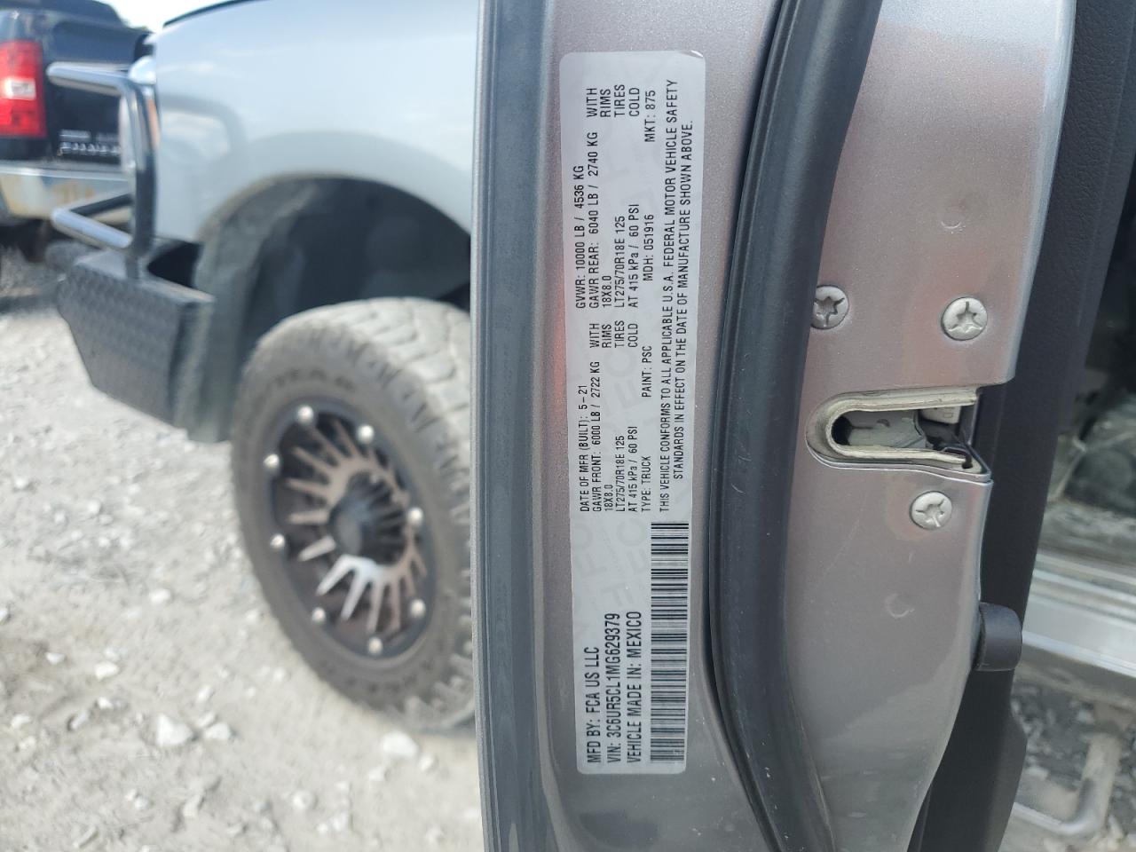 2021 Ram 2500 Tradesman VIN: 3C6UR5CL1MG629379 Lot: 71457444