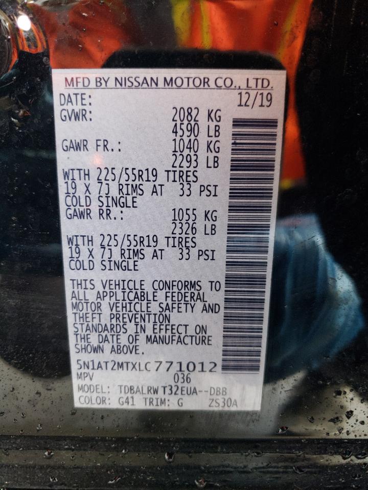 5N1AT2MTXLC771012 2020 Nissan Rogue S