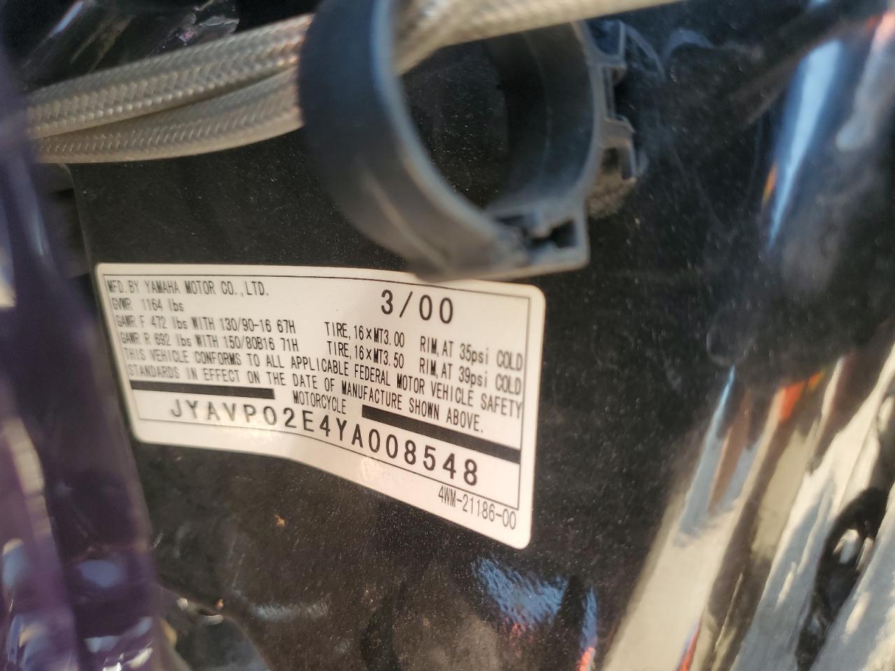 JYAVP02E4YA008548 2000 Yamaha Xv1600 Al