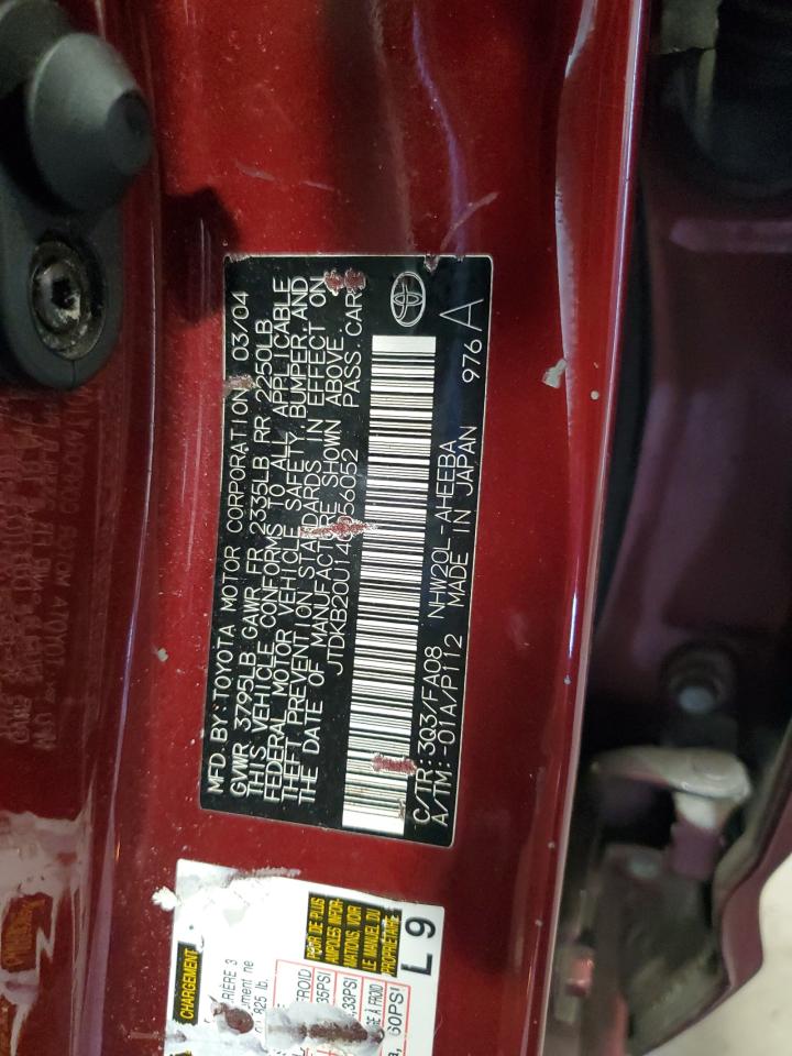 JTDKB20U140056052 2004 Toyota Prius