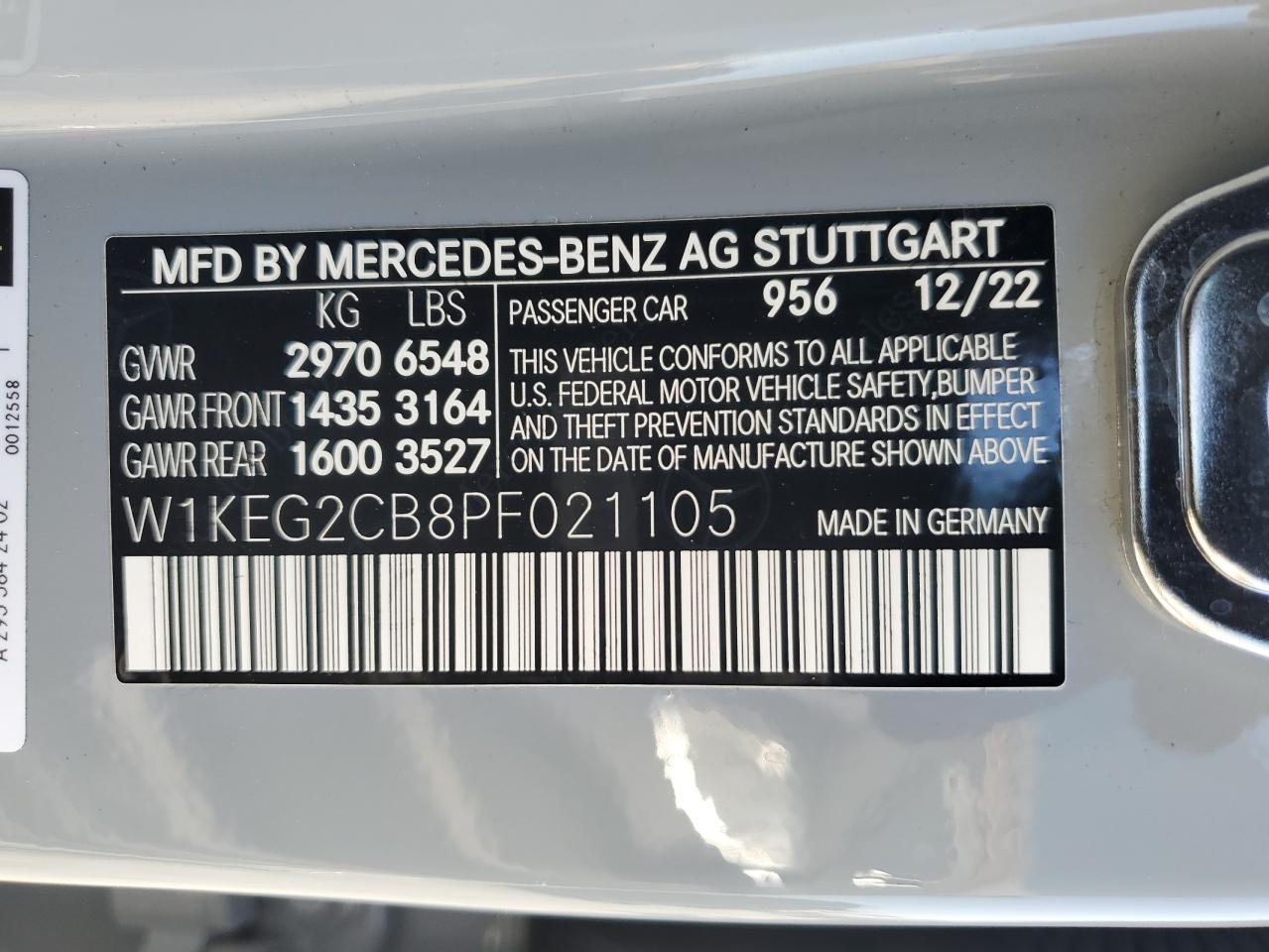 2023 Mercedes-Benz Eqe Sedan 500 4Matic VIN: W1KEG2CB8PF021105 Lot: 73435634