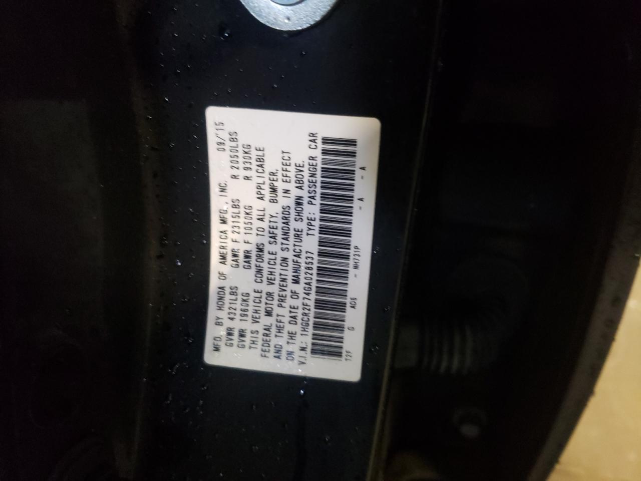 1HGCR2F74GA028537 2016 Honda Accord Ex