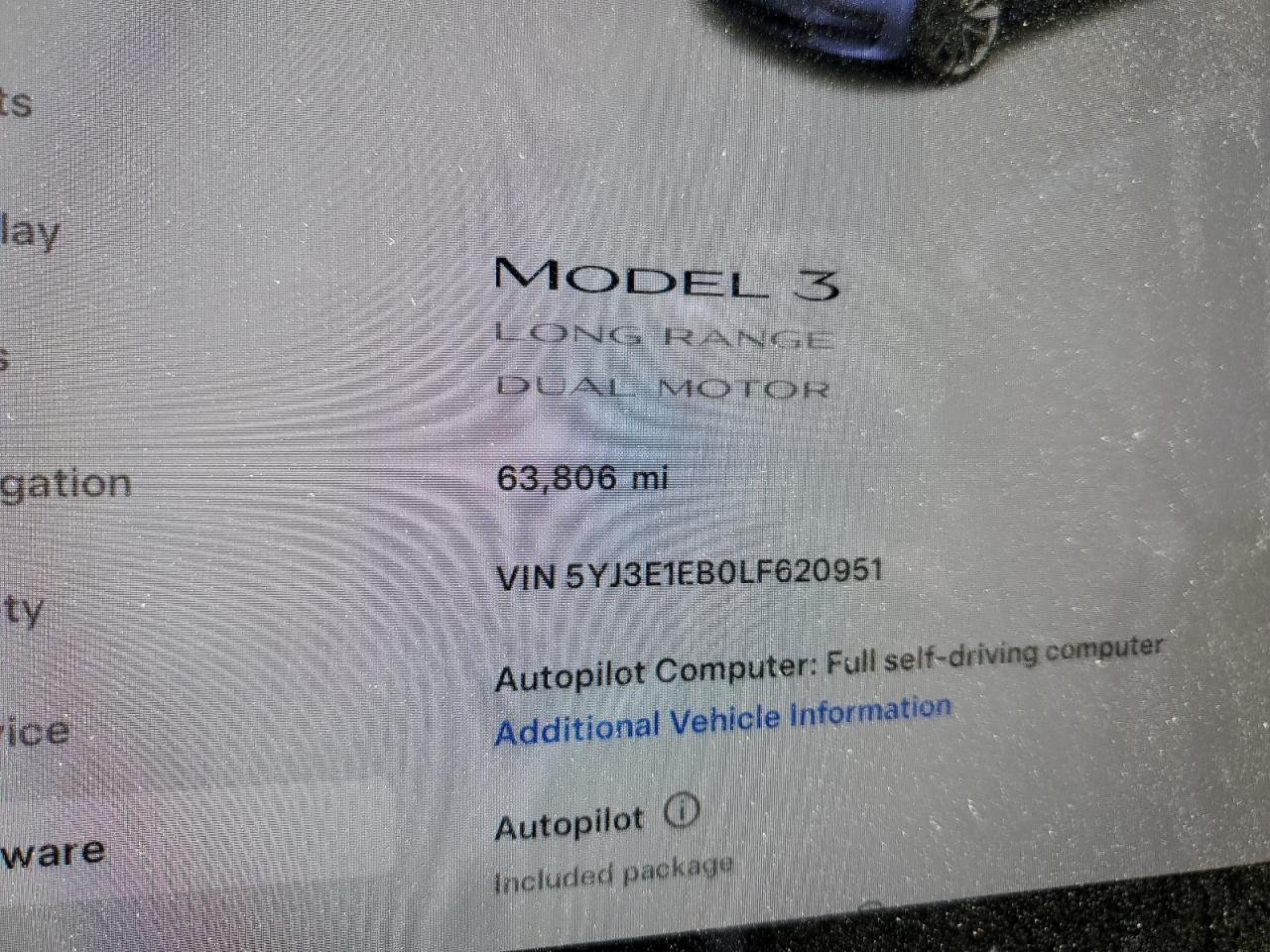 5YJ3E1EB0LF620951 2020 Tesla Model 3