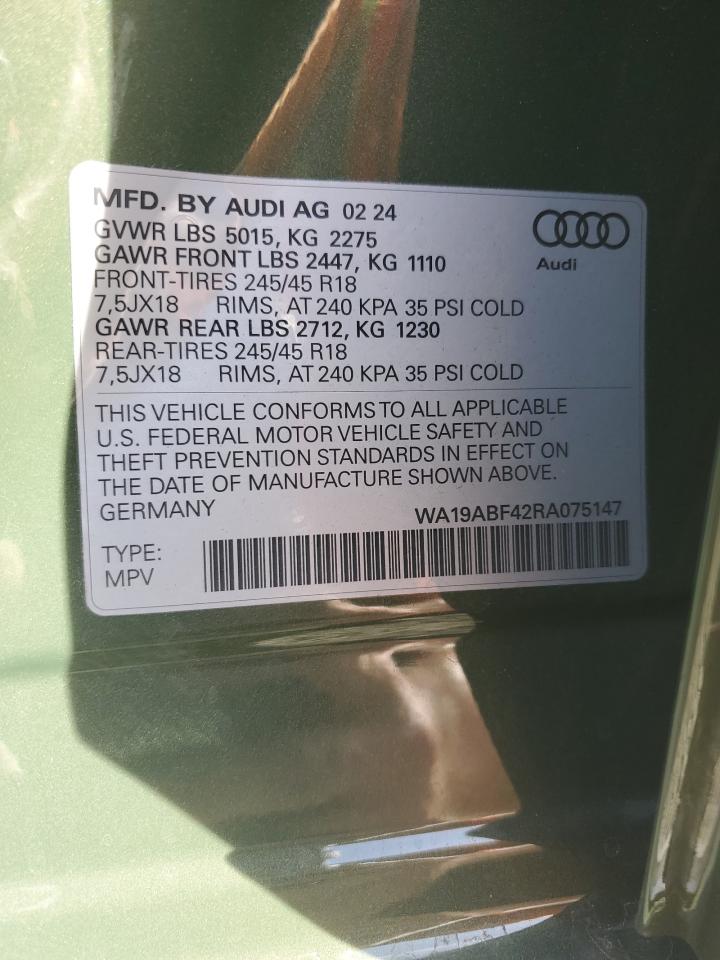 WA19ABF42RA075147 2024 Audi A4 Allroad Prestige