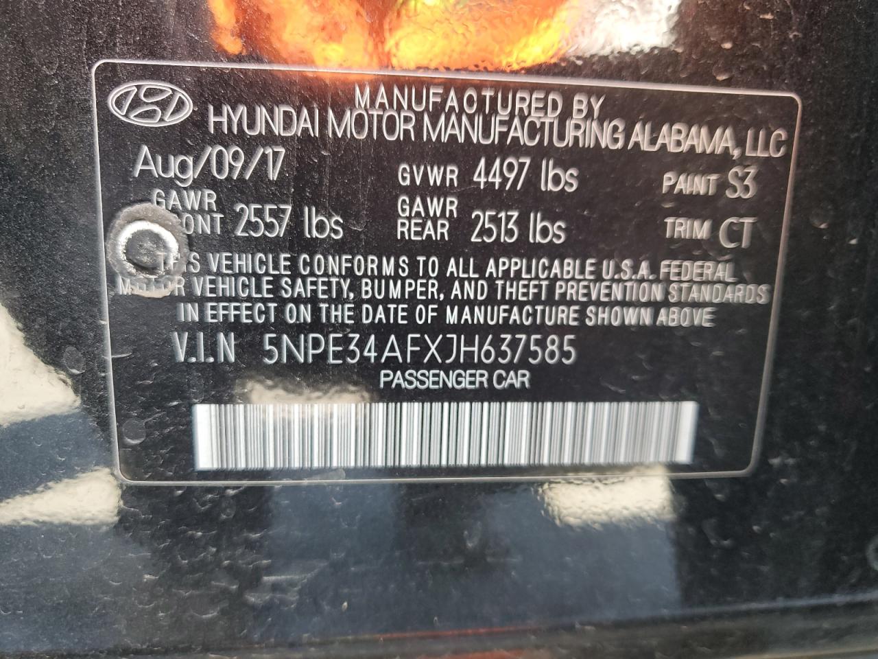 5NPE34AFXJH637585 2018 Hyundai Sonata Sport