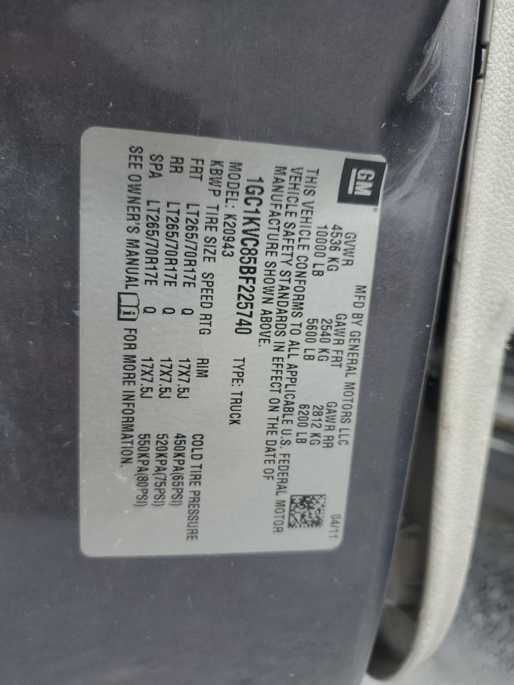 2011 Chevrolet Silverado K2500 Heavy Duty VIN: 1GC1KVC85BF225740 Lot: 70213754