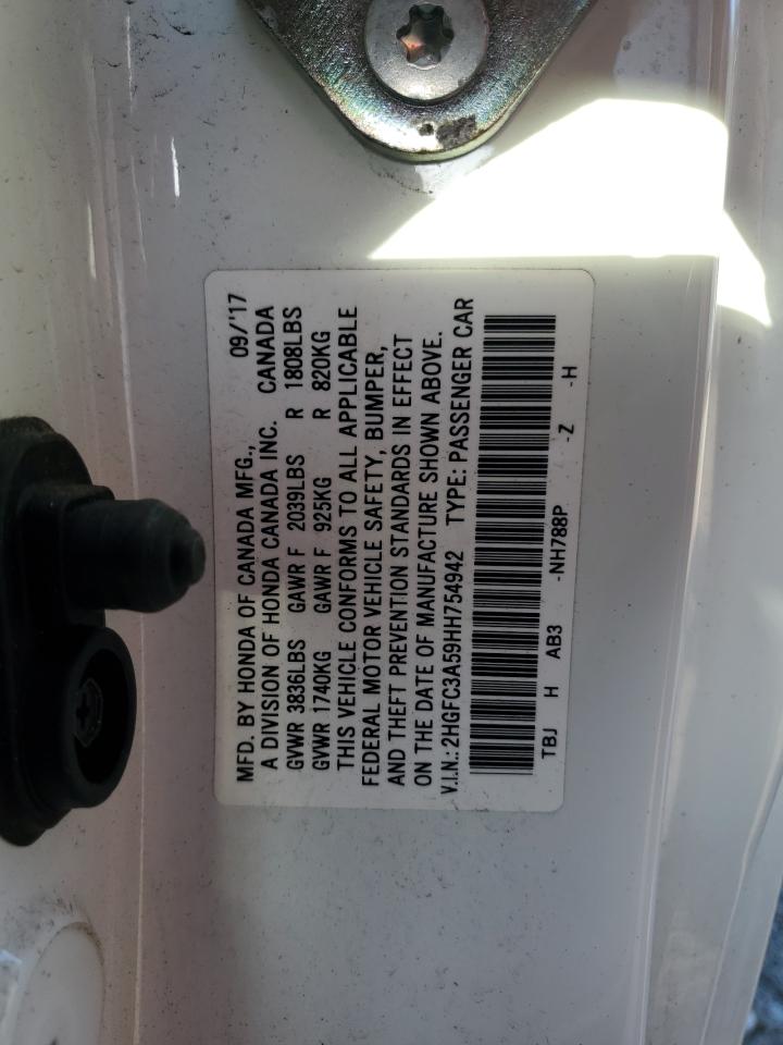 2HGFC3A59HH754942 2017 Honda Civic Si