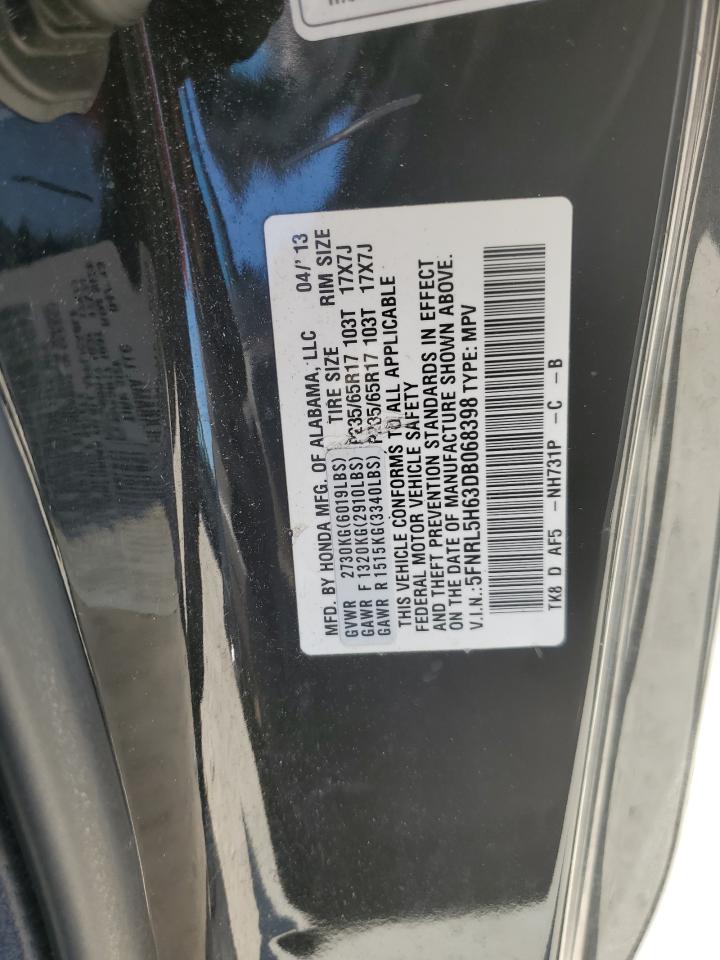 5FNRL5H63DB068398 2013 Honda Odyssey Exl