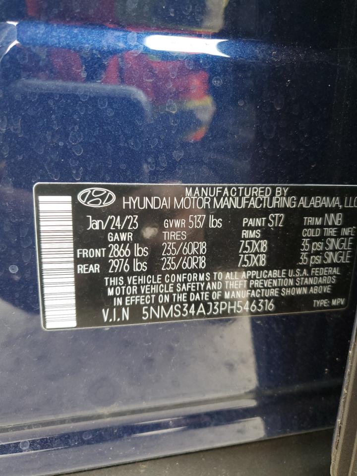 2023 Hyundai Santa Fe Sel Premium VIN: 5NMS34AJ3PH546316 Lot: 69718854